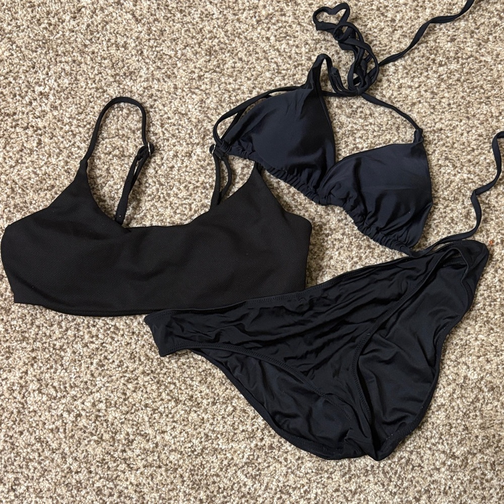 SHEIN Black Bikini Set SMALL/MEDIUM BOTTOMS
